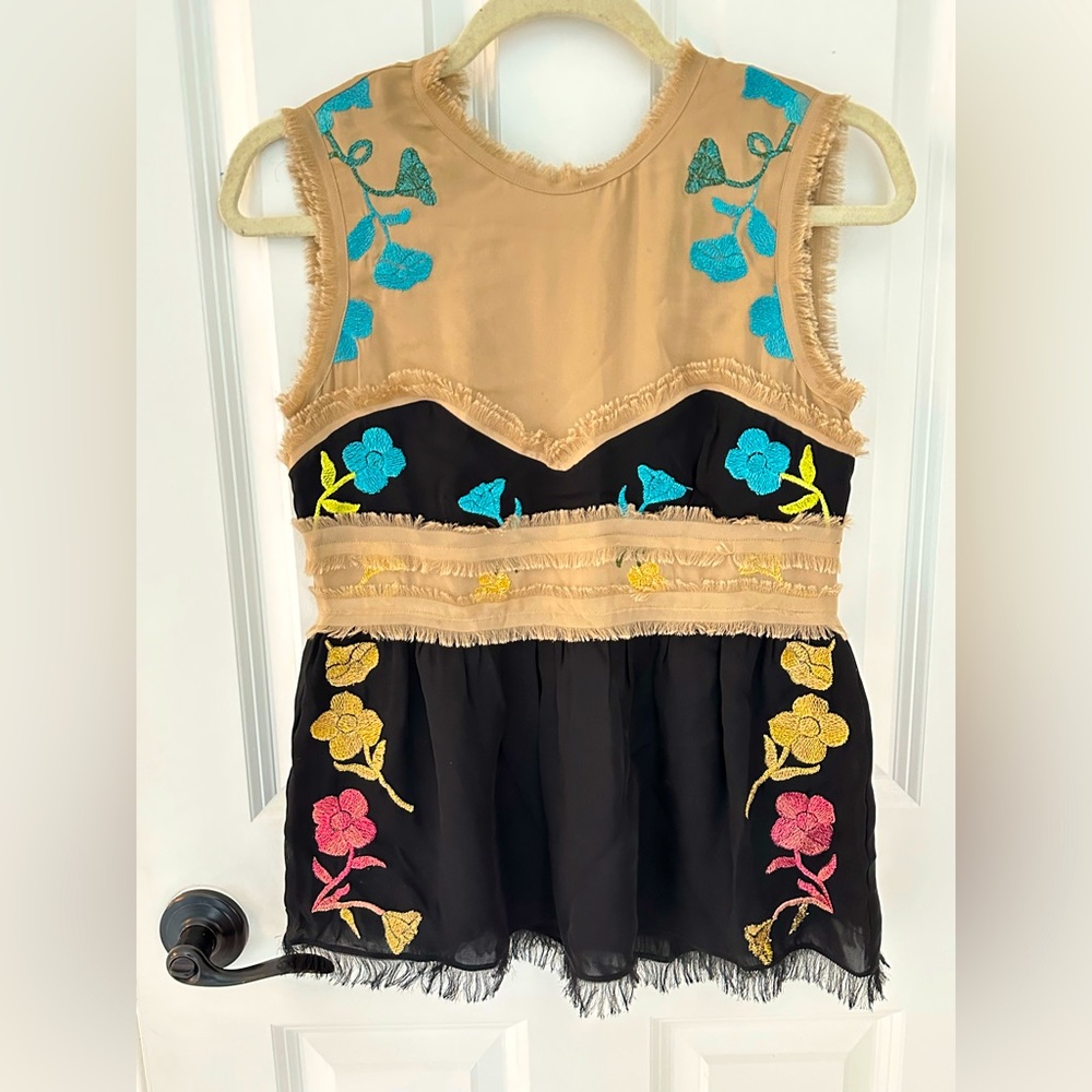 Cynthia Rowley 100% silk designer blouse